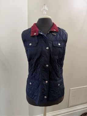 Banana Republic Diamond Quilted Navy Vest  - Women's Vest Size M
